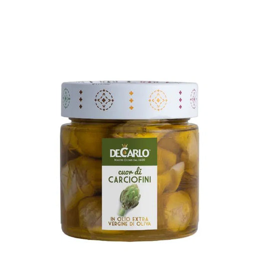 Eingelegte Artischocken- Herzen in extra-virgin olive oil 200 g - DECARLO -